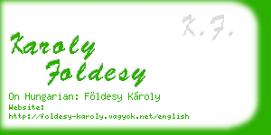 karoly foldesy business card