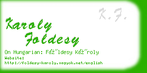 karoly foldesy business card